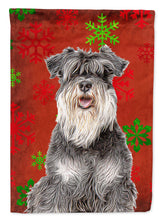 Load image into Gallery viewer, Red Snowflakes Holiday Christmas  Schnauzer Flag Canvas House Size KJ1185CHF