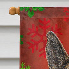 Load image into Gallery viewer, Red Snowflakes Holiday Christmas  German Shepherd Flag Canvas House Size KJ1187CHF
