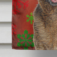 Load image into Gallery viewer, Red Snowflakes Holiday Christmas  German Shepherd Flag Canvas House Size KJ1187CHF