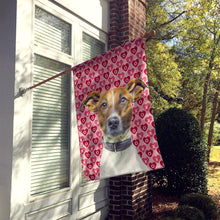 Load image into Gallery viewer, Hearts Love and Valentine's Day Jack Russell Terrier Flag Canvas House Size KJ1190CHF