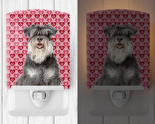 Load image into Gallery viewer, Hearts Love and Valentine's Day Schnauzer Ceramic Night Light KJ1192CNL