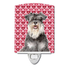 Load image into Gallery viewer, Hearts Love and Valentine's Day Schnauzer Ceramic Night Light KJ1192CNL
