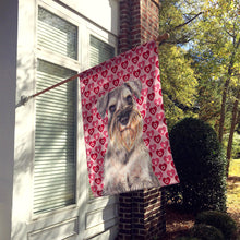 Load image into Gallery viewer, Hearts Love and Valentine's Day Schnauzer Flag Canvas House Size KJ1193CHF
