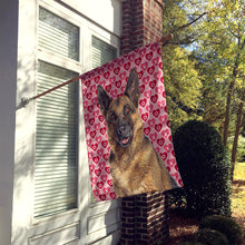Load image into Gallery viewer, Hearts Love and Valentine's Day German Shepherd Flag Canvas House Size KJ1194CHF