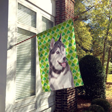 Load image into Gallery viewer, St. Patrick's Day Shamrock Alaskan Malamute Flag Canvas House Size KJ1196CHF