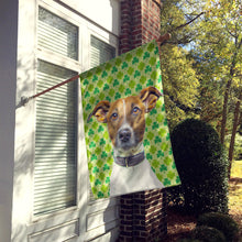 Load image into Gallery viewer, St. Patrick's Day Shamrock Jack Russell Terrier Flag Canvas House Size KJ1197CHF