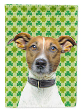 Load image into Gallery viewer, St. Patrick's Day Shamrock Jack Russell Terrier Flag Canvas House Size KJ1197CHF