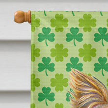 Load image into Gallery viewer, St. Patrick's Day Shamrock Yorkie / Yorkshire Terrier Flag Canvas House Size KJ1198CHF