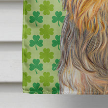 Load image into Gallery viewer, St. Patrick's Day Shamrock Yorkie / Yorkshire Terrier Flag Canvas House Size KJ1198CHF