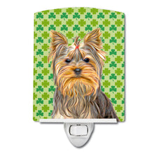Load image into Gallery viewer, St. Patrick's Day Shamrock Yorkie / Yorkshire Terrier Ceramic Night Light KJ1198CNL
