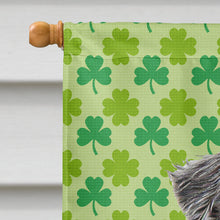 Load image into Gallery viewer, St. Patrick's Day Shamrock Schnauzer Flag Canvas House Size KJ1199CHF