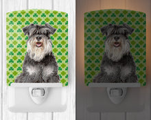 Load image into Gallery viewer, St. Patrick's Day Shamrock Schnauzer Ceramic Night Light KJ1199CNL