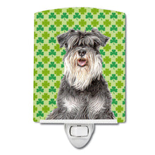 Load image into Gallery viewer, St. Patrick's Day Shamrock Schnauzer Ceramic Night Light KJ1199CNL