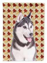 Load image into Gallery viewer, Fall Leaves Alaskan Malamute Flag Canvas House Size KJ1203CHF