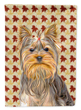 Load image into Gallery viewer, Fall Leaves Yorkie / Yorkshire Terrier Flag Canvas House Size KJ1205CHF