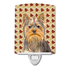 Load image into Gallery viewer, Fall Leaves Yorkie / Yorkshire Terrier Ceramic Night Light KJ1205CNL