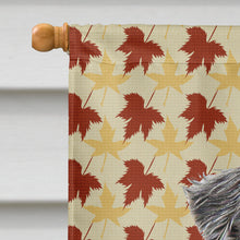 Load image into Gallery viewer, Fall Leaves Schnauzer Flag Canvas House Size KJ1206CHF
