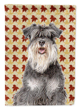 Load image into Gallery viewer, Fall Leaves Schnauzer Flag Canvas House Size KJ1206CHF