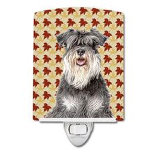 Load image into Gallery viewer, Fall Leaves Schnauzer Ceramic Night Light KJ1206CNL