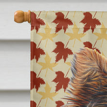 Load image into Gallery viewer, Fall Leaves Yorkie Puppy / Yorkshire Terrier Flag Canvas House Size KJ1209CHF