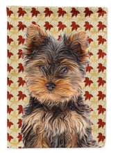 Load image into Gallery viewer, Fall Leaves Yorkie Puppy / Yorkshire Terrier Garden Flag – Decorative Outdoor Yard Flag KJ1209GF