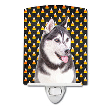 Load image into Gallery viewer, Candy Corn Halloween Alaskan Malamute Ceramic Night Light KJ1210CNL
