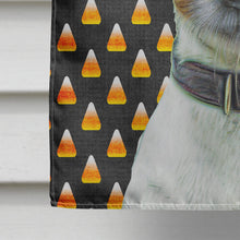 Load image into Gallery viewer, Candy Corn Halloween Jack Russell Terrier Flag Canvas House Size KJ1211CHF
