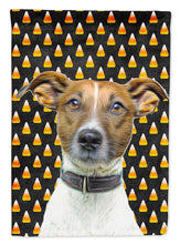 Load image into Gallery viewer, Candy Corn Halloween Jack Russell Terrier Garden Flag – Decorative Outdoor Yard Flag KJ1211GF