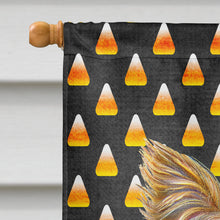 Load image into Gallery viewer, Candy Corn Halloween Yorkie / Yorkshire Terrier Flag Canvas House Size KJ1212CHF
