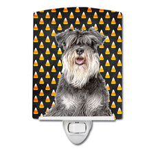Load image into Gallery viewer, Candy Corn Halloween Schnauzer Ceramic Night Light KJ1213CNL