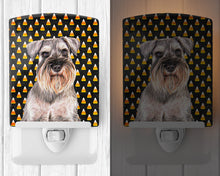 Load image into Gallery viewer, Candy Corn Halloween Schnauzer Ceramic Night Light KJ1214CNL