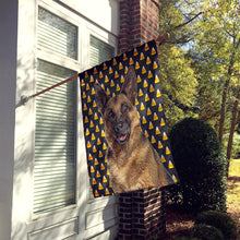 Load image into Gallery viewer, Candy Corn Halloween German Shepherd Flag Canvas House Size KJ1215CHF