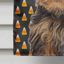 Load image into Gallery viewer, Candy Corn Halloween Yorkie Puppy / Yorkshire Terrier Flag Canvas House Size KJ1216CHF