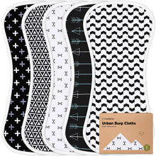Load image into Gallery viewer, Keababies Organic &amp; Muslin Burp Cloths 5-Pack