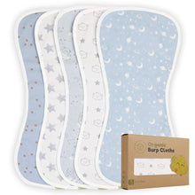 Load image into Gallery viewer, Keababies Organic &amp; Muslin Burp Cloths 5-Pack