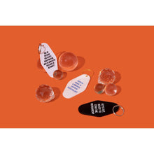 Load image into Gallery viewer, Keys Out, Ready to Stab the Patriarchy Funny Feminist Motel Keychain in Black