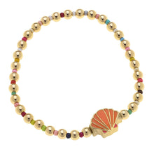 Load image into Gallery viewer, Kids Roxy Rainbow Beaded Children’s Bracelet with Cute Charm | Watermelon or Seashell