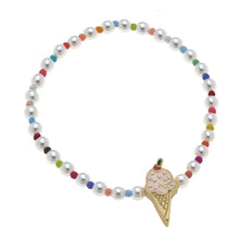 Load image into Gallery viewer, Kids Samantha Pearl Beaded Children's Bracelet with Cute Charm | Popsicle, Ice Cream, or Cherries