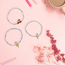 Load image into Gallery viewer, Kids Samantha Pearl Beaded Children's Bracelet with Cute Charm | Popsicle, Ice Cream, or Cherries