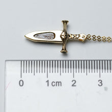 Load image into Gallery viewer, Knight Sword - Boulder Opal &amp; Princess Cut Diamond Necklace 18K Yellow Gold
