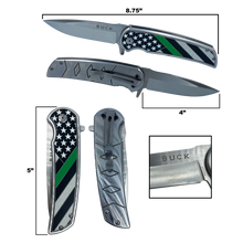 Load image into Gallery viewer, BL1-01 Thin Green Line pocket tool Police Law Enforcement Army Marines Border Patrol Security Rescue Tactical Survival