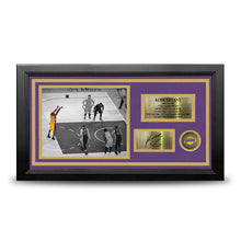 Load image into Gallery viewer, Kobe Bryant Last Shot Los Angeles Lakers 8x10 Framed Photo with Engraved Autograph &amp; Career Stats