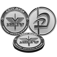 Load image into Gallery viewer, BL15-001 KRAV MAGA Israeli Combat System Silver Challenge Coin