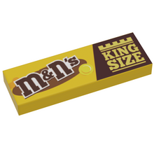 Load image into Gallery viewer, M&amp;N's (Peanut) Candy (King Size) 1x3 Tile made using LEGO part