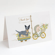 Load image into Gallery viewer, Australian Cattle Dog Patch Greeting Cards -  Blank Note Cards – 8-Pack of Artist-Designed Cards with Envelopes