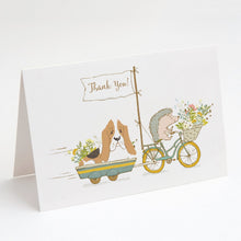 Load image into Gallery viewer, Basset Hound Greeting Cards -  Blank Note Cards – 8-Pack of Artist-Designed Cards with Envelopes