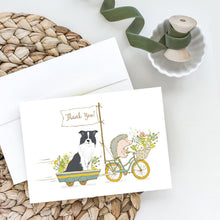 Load image into Gallery viewer, Border Collie Black and White Greeting Cards -  Blank Note Cards – 8-Pack of Artist-Designed Cards with Envelopes