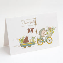 Load image into Gallery viewer, Border Collie Brown and White Greeting Cards -  Blank Note Cards – 8-Pack of Artist-Designed Cards with Envelopes