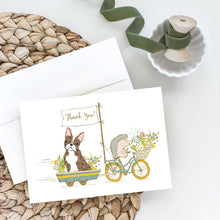 Load image into Gallery viewer, Boston Terrier Brindle and White Greeting Cards -  Blank Note Cards – 8-Pack of Artist-Designed Cards with Envelopes