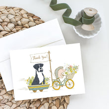 Load image into Gallery viewer, Boxer Black Natural Ears Greeting Cards -  Blank Note Cards – 8-Pack of Artist-Designed Cards with Envelopes